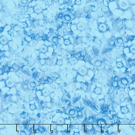 Patchwork Picnic - Packed Floral Blue Yardage