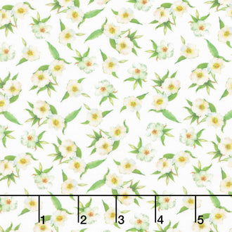 Patchwork Picnic - Small Floral White Yardage