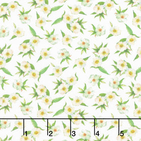 Patchwork Picnic - Small Floral White Yardage