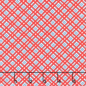 Patchwork Picnic - Diagonal Plaid Red Yardage