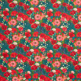 Wild Garden - Teal Packed Floral Yardage