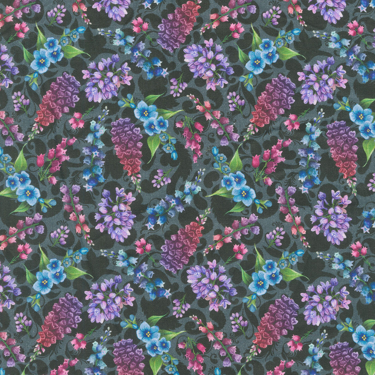 Wild Garden - Black Small Floral Yardage