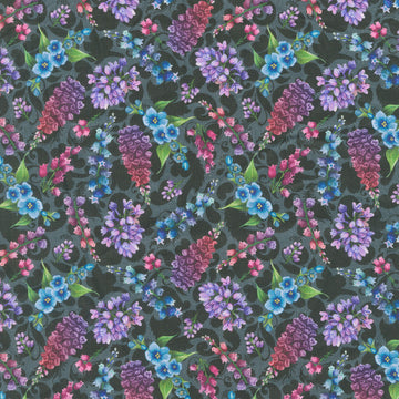 Wild Garden - Black Small Floral Yardage
