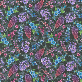 Wild Garden - Black Small Floral Yardage