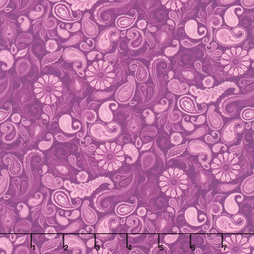 Wild Garden - Purple Paisley Yardage
