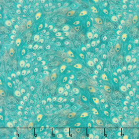 Wild Garden - Teal Feathers Yardage