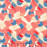 Stripes and Stars - Flags & Fireworks Cream Yardage