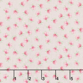 Sweet Honey Bee - Pink Floral Gray Yardage
