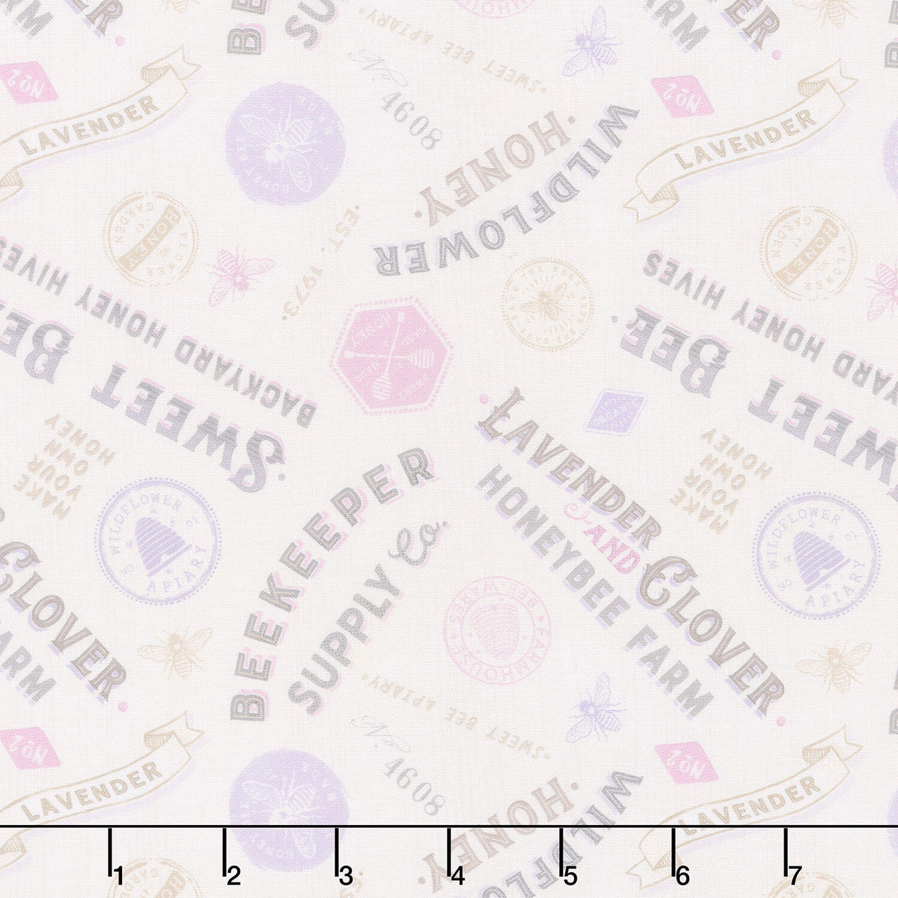 Sweet Honey Bee - Titles & Labels Cream Yardage