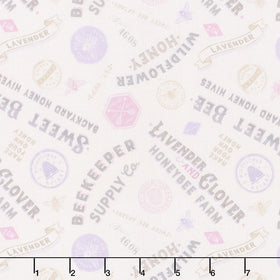 Sweet Honey Bee - Titles & Labels Cream Yardage