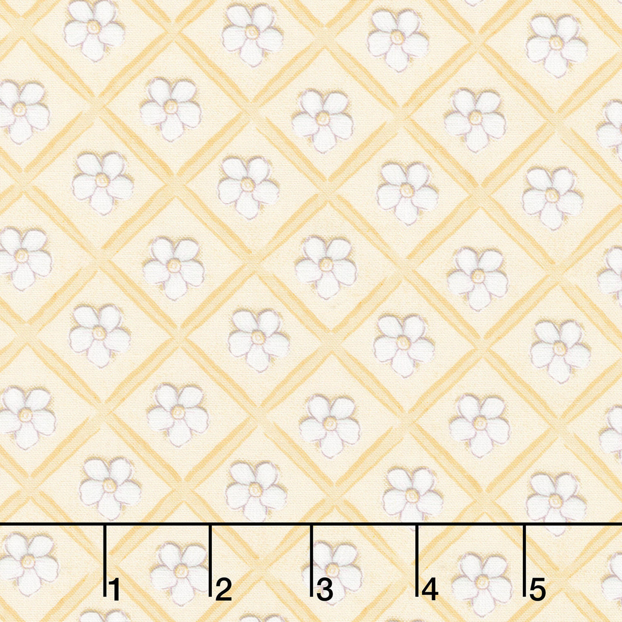 Sweet Honey Bee - Floral Grid Yellow Yardage