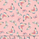 Nature's Serenade - Butterfly Dark Pink Yardage