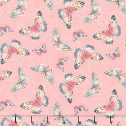 Nature's Serenade - Butterfly Dark Pink Yardage
