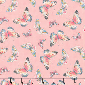 Nature's Serenade - Butterfly Dark Pink Yardage