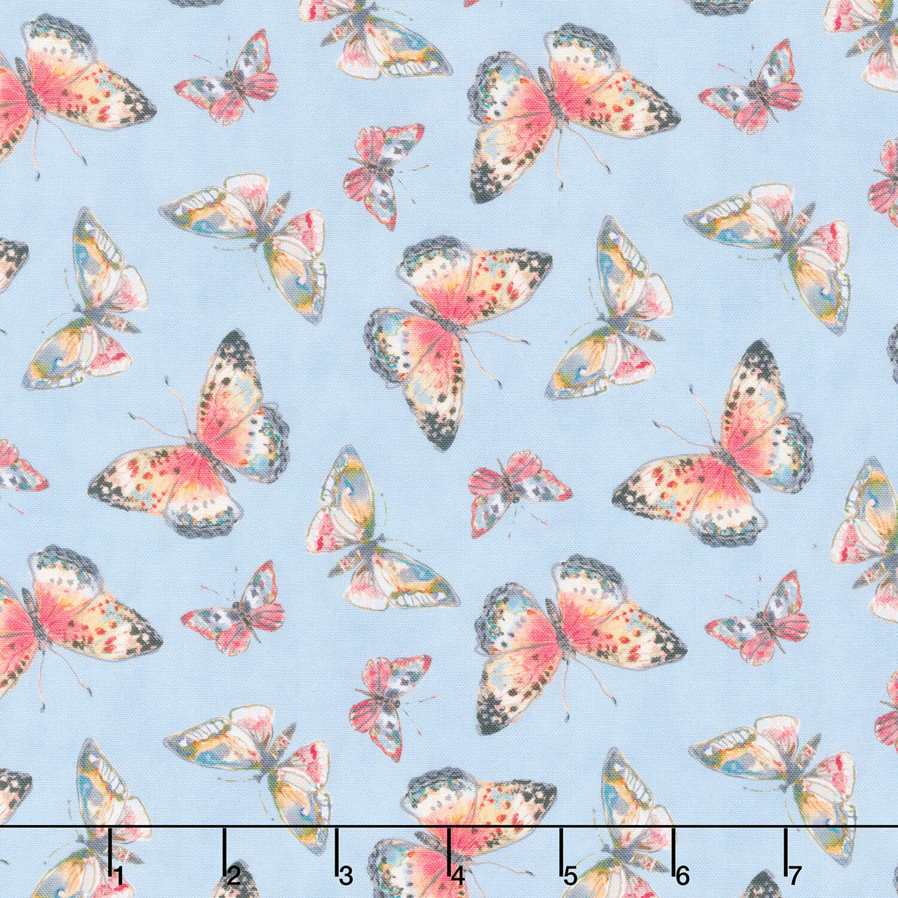 Nature's Serenade - Butterfly Blue Yardage