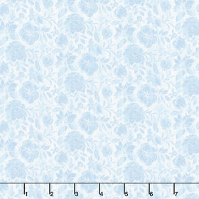 Nature's Serenade - Tonal Floral Blue Yardage