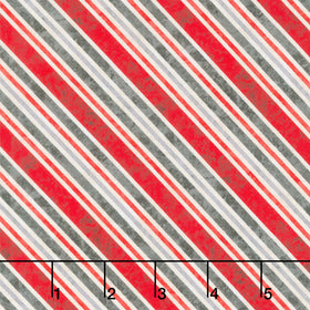 Poinsettia Radiance - Diagonal Stripe Red Black Yardage