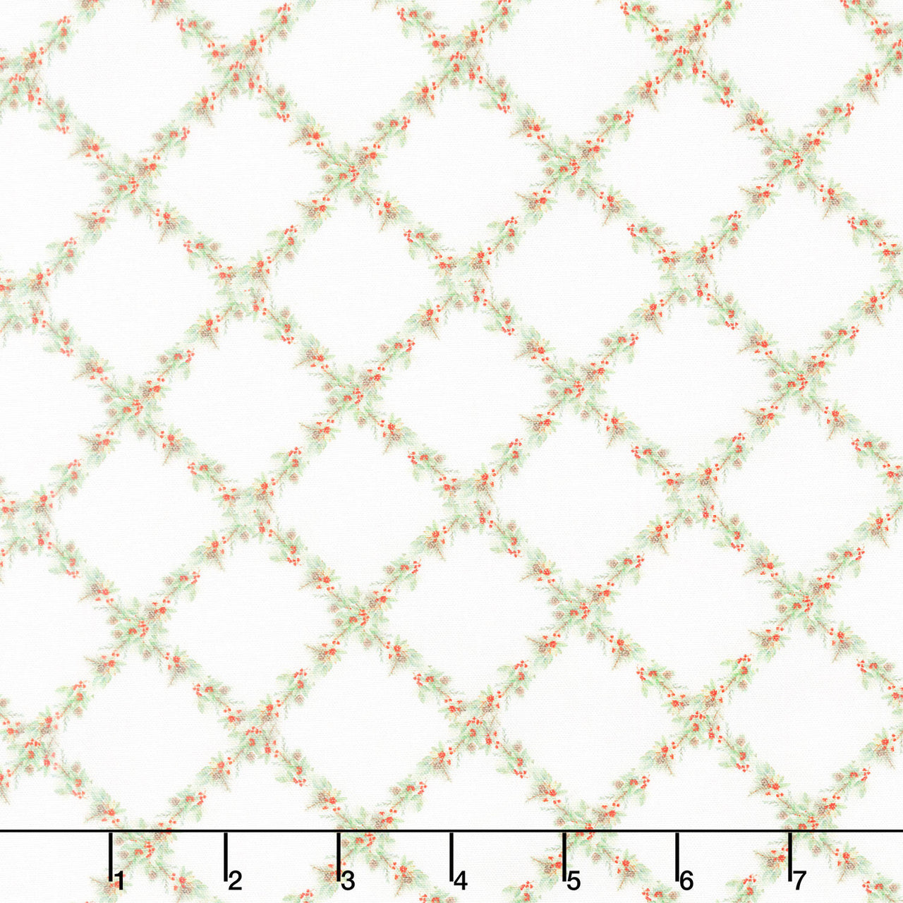 Feathered Festivities - Trellis White Yardage