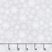 Feathered Festivities - Snowflakes Gray White Yardage
