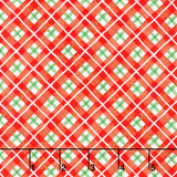 Feathered Festivities - Plaid Red Yardage