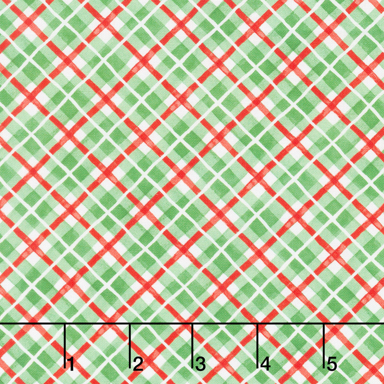 Feathered Festivities - Plaid Green Yardage
