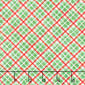 Feathered Festivities - Plaid Green Yardage