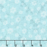Snowy Greetings - Snowflakes Blue Yardage
