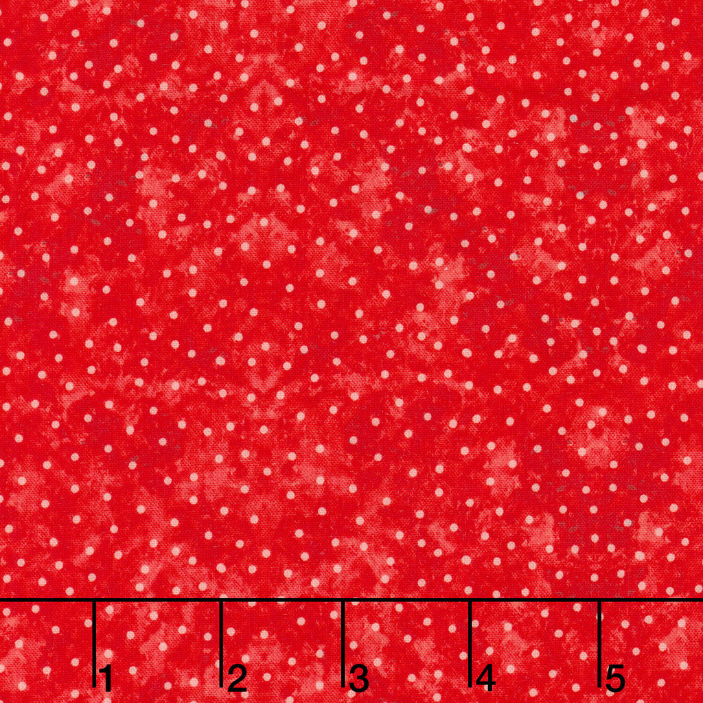 Snowy Greetings - Dots Red Yardage