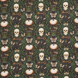 Dark Academia - Damask Black Yardage