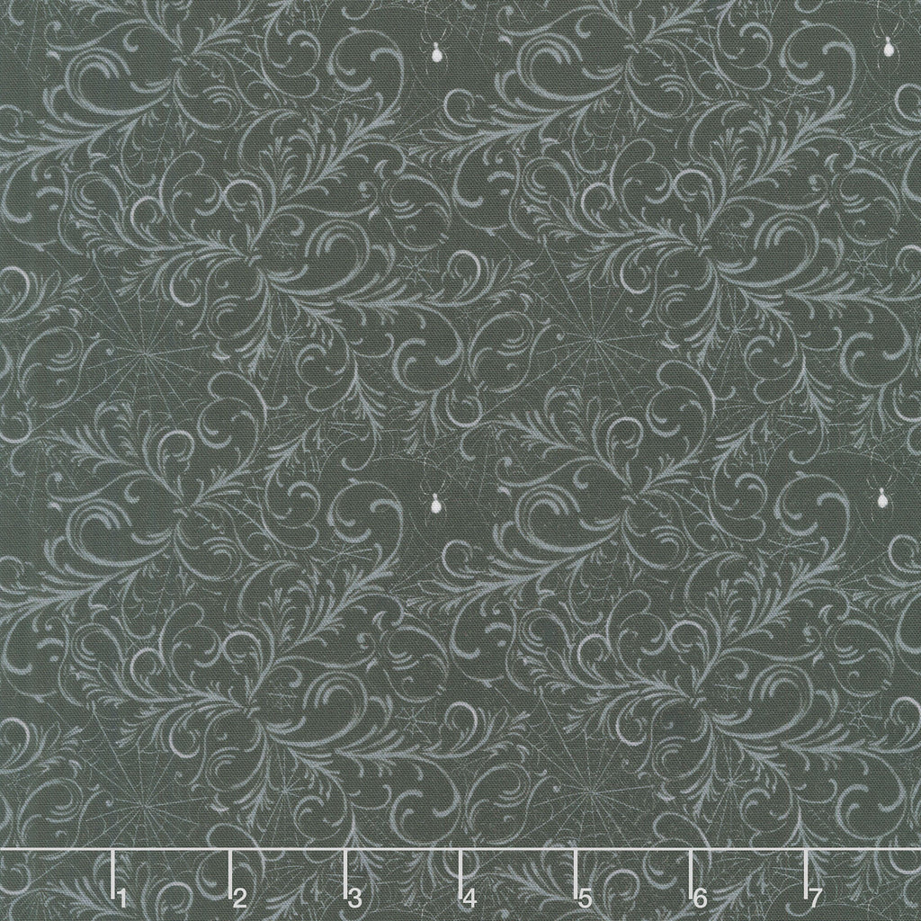 Dark Academia - Scrolls and Webs Charcoal Yardage