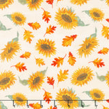 Harvest Delight - Sunflower Toss Cream Yardage