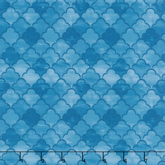 Harvest Delight - Scallops Blue Yardage