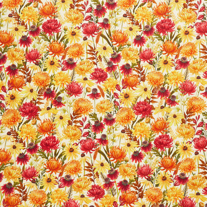 Monarch Meadow - Packed Floral Cream Yardage