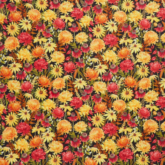 Monarch Meadow - Packed Floral Black Yardage