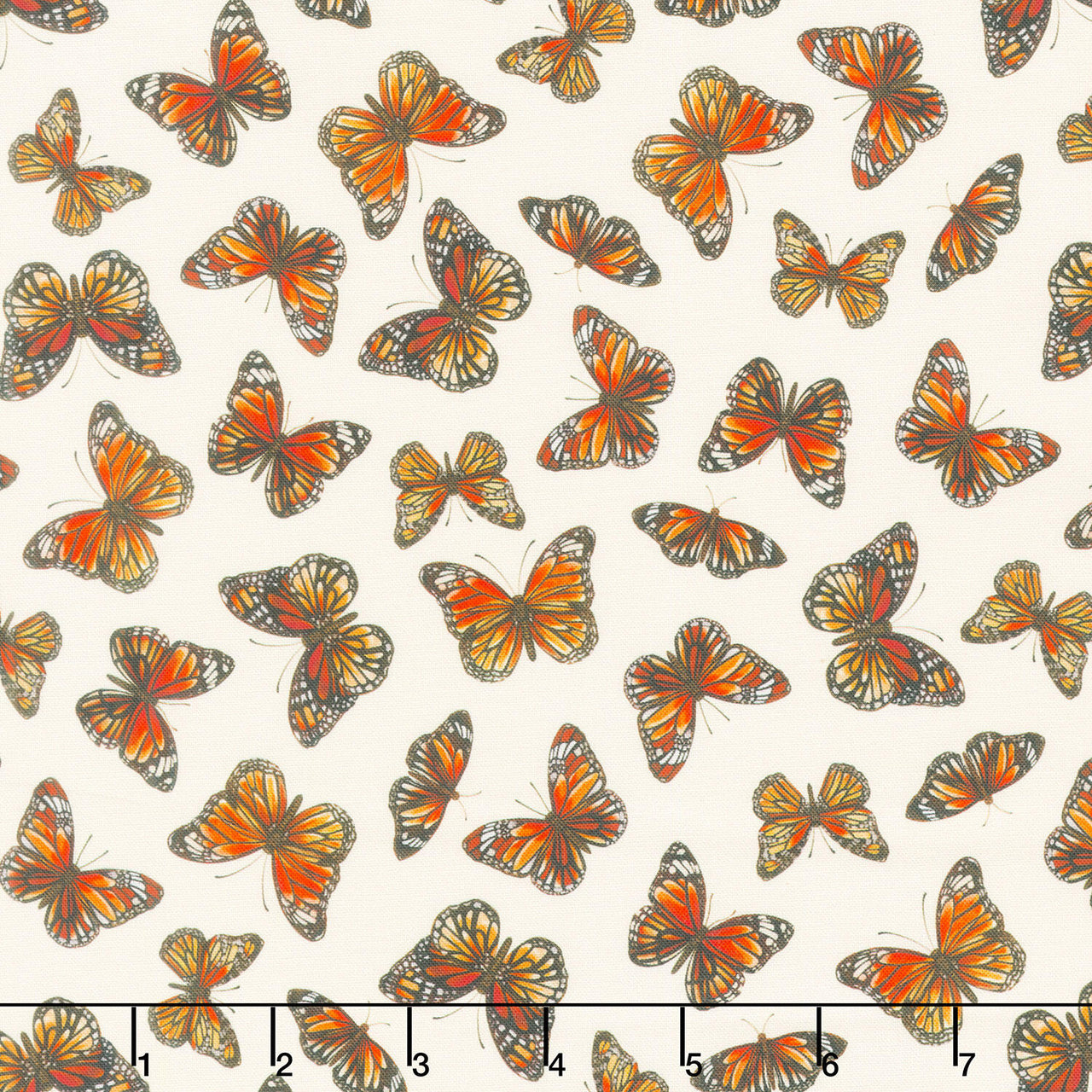 Monarch Meadow - Butterfly Toss Cream Yardage