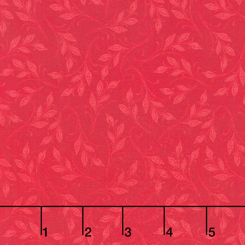 Monarch Meadow - Tonal Leaves Red Yardage