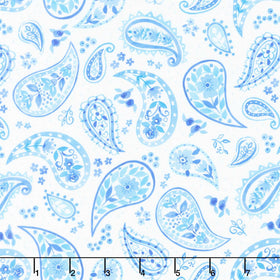 Indigo Lane - Paisley White Yardage