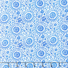 Indigo Lane - Medallions White Yardage