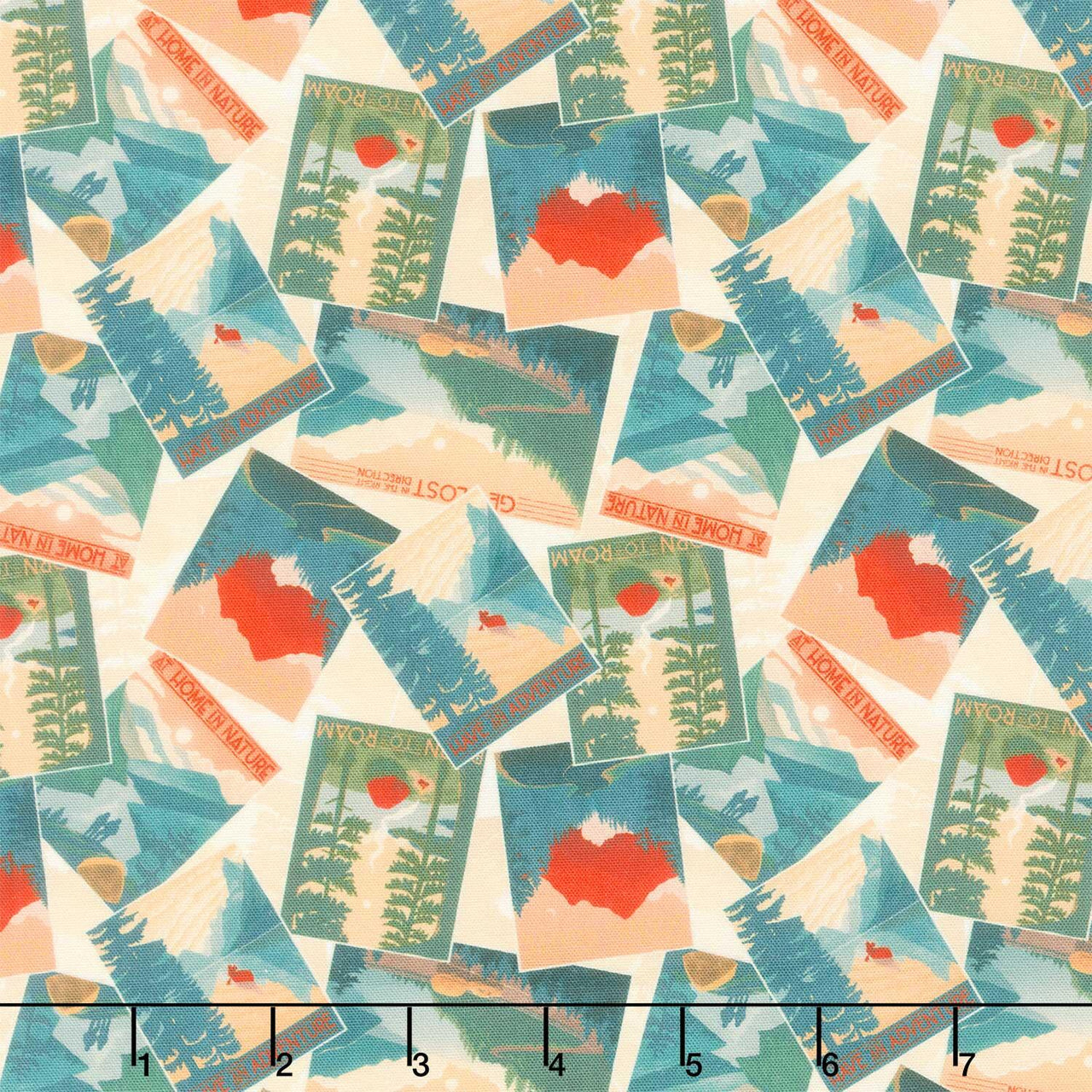 Paddle and Pine - Tossed Posters Multi Yardage