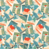 Paddle and Pine - Tossed Posters Multi Yardage