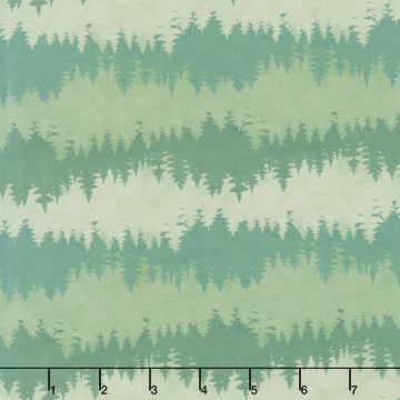Paddle and Pine - Tree Stripe Green Yardage