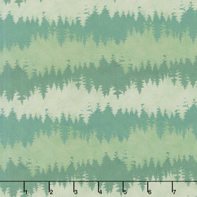 Paddle and Pine - Tree Stripe Green Yardage