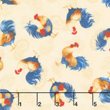 Rooster Reverie - Tossed Roosters Golden Yardage