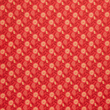 Rooster Reverie - Boho Floral Red Yardage