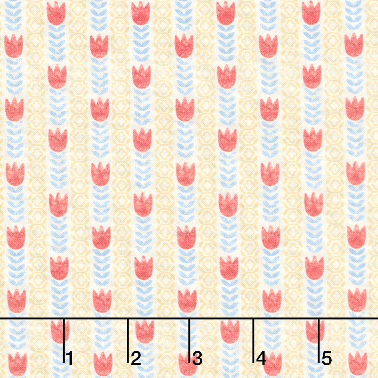 Rooster Reverie - Tulip Stripe Ivory Yardage