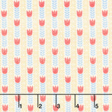 Rooster Reverie - Tulip Stripe Ivory Yardage