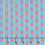 Rooster Reverie - Tulip Stripe Blue Yardage