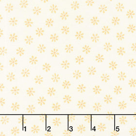 Rooster Reverie - Floral Dot Ivory Gold Yardage