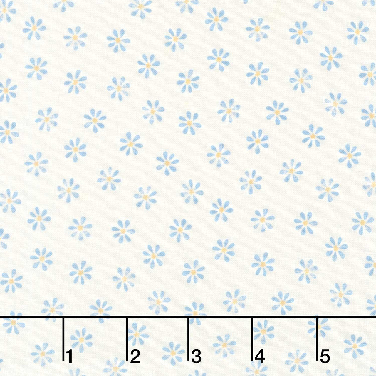 Rooster Reverie - Floral Dot Ivory Blue Yardage