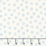 Rooster Reverie - Floral Dot Ivory Blue Yardage